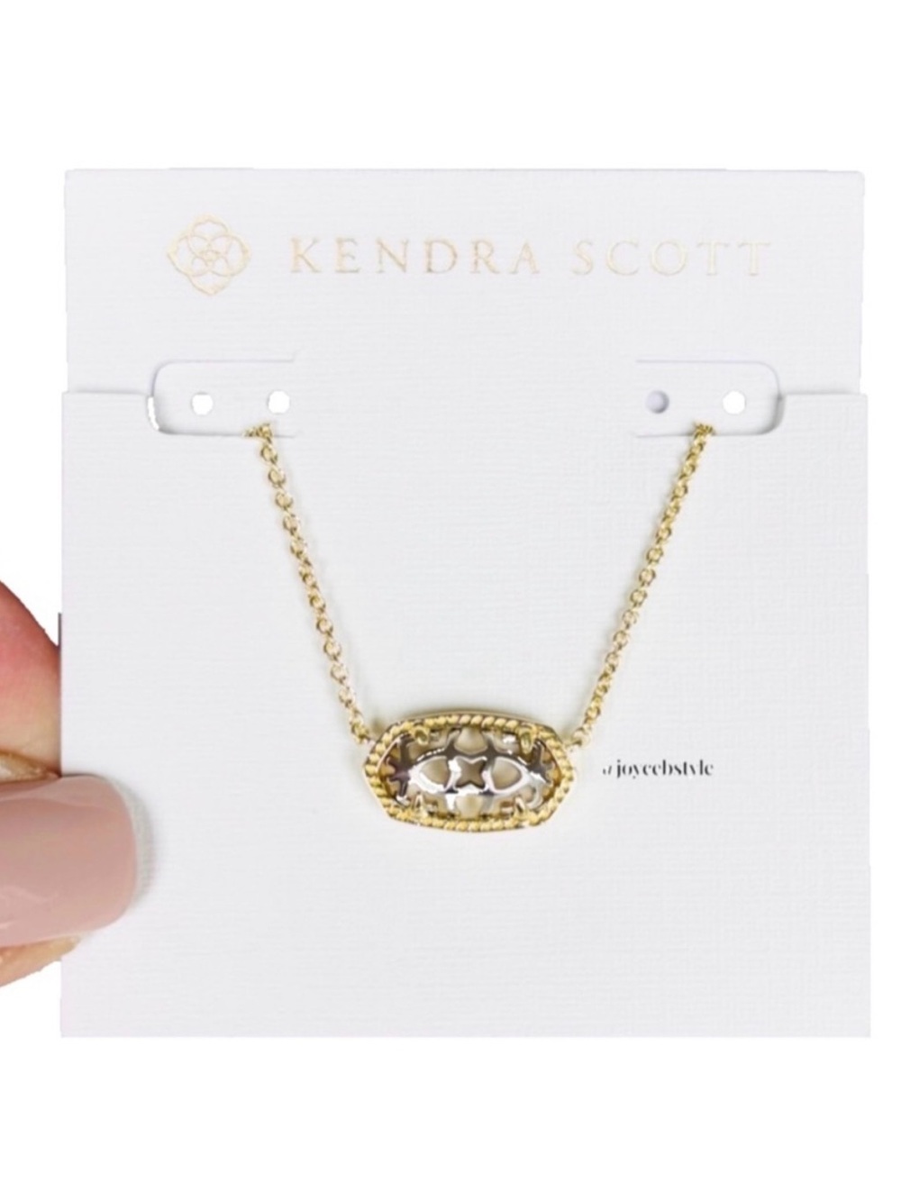 Kendra Scott Elisa Pendant Necklace in Gold & Silver Filigree NWT